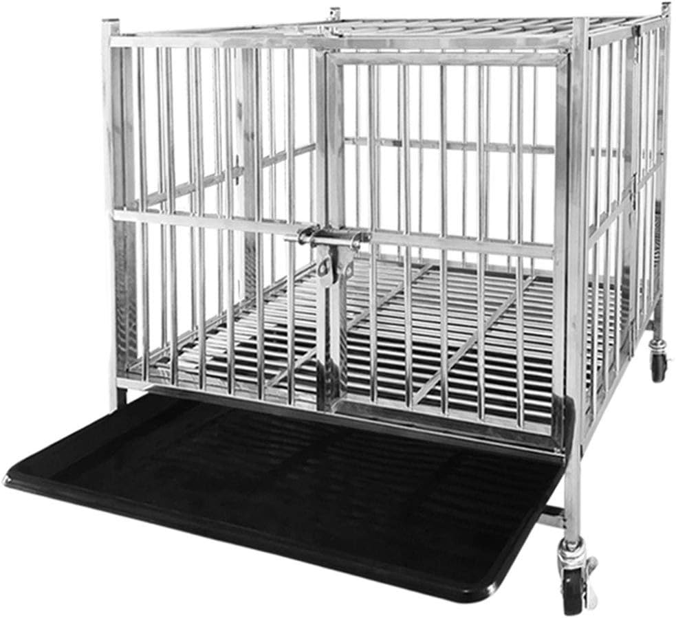 Pet Dog Cages, Large Stainless Steel Crate Carrier Run