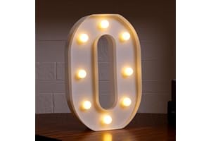 DYINGSWAN Small Led Marquee Letters, Light Up Letters, 8.58 Inch Led Letter Lights, Battery Powered Lighted Sign for Table, Party, Birthday, Christmas Decor (Letter O)