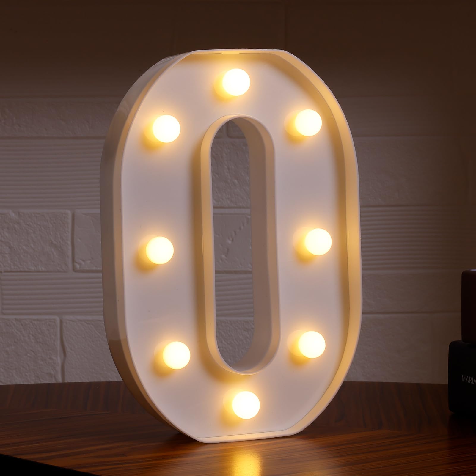 Photo 1 of DyingSwan Small Led Marquee Letters, Light Up Letters, 8.58 Inch Led Letter Lights, Battery Powered Lighted Sign for Table, Party, Birthday, Christmas Decor (Letter O)
