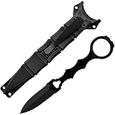 DWULCX Tactical Fixed Blade Knife，6.7in Full Tang Camping Knives for Outdoor Survival，440C Stainless Steel EDC Knife with Kydex Sheath,Ergonomic Handle