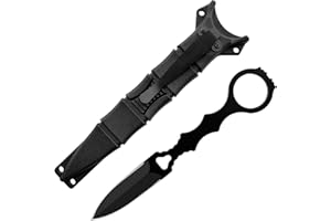 DWULCX Tactical Fixed Blade Knife，6.7in Full Tang Camping Knives for Outdoor Survival，440C Stainless Steel EDC Knife with Kydex Sheath,Ergonomic Handle