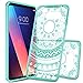 LG V30 Clear Case,AnoKe LG V30 Plus Cases with Screen Protector Scratch Resistant Mandala Cute Girls Women Ultra Thin Slim Fit TPU Bumper Hybrid Hard Protective Phone Cover for LG V30 V30+ TM CH Mint