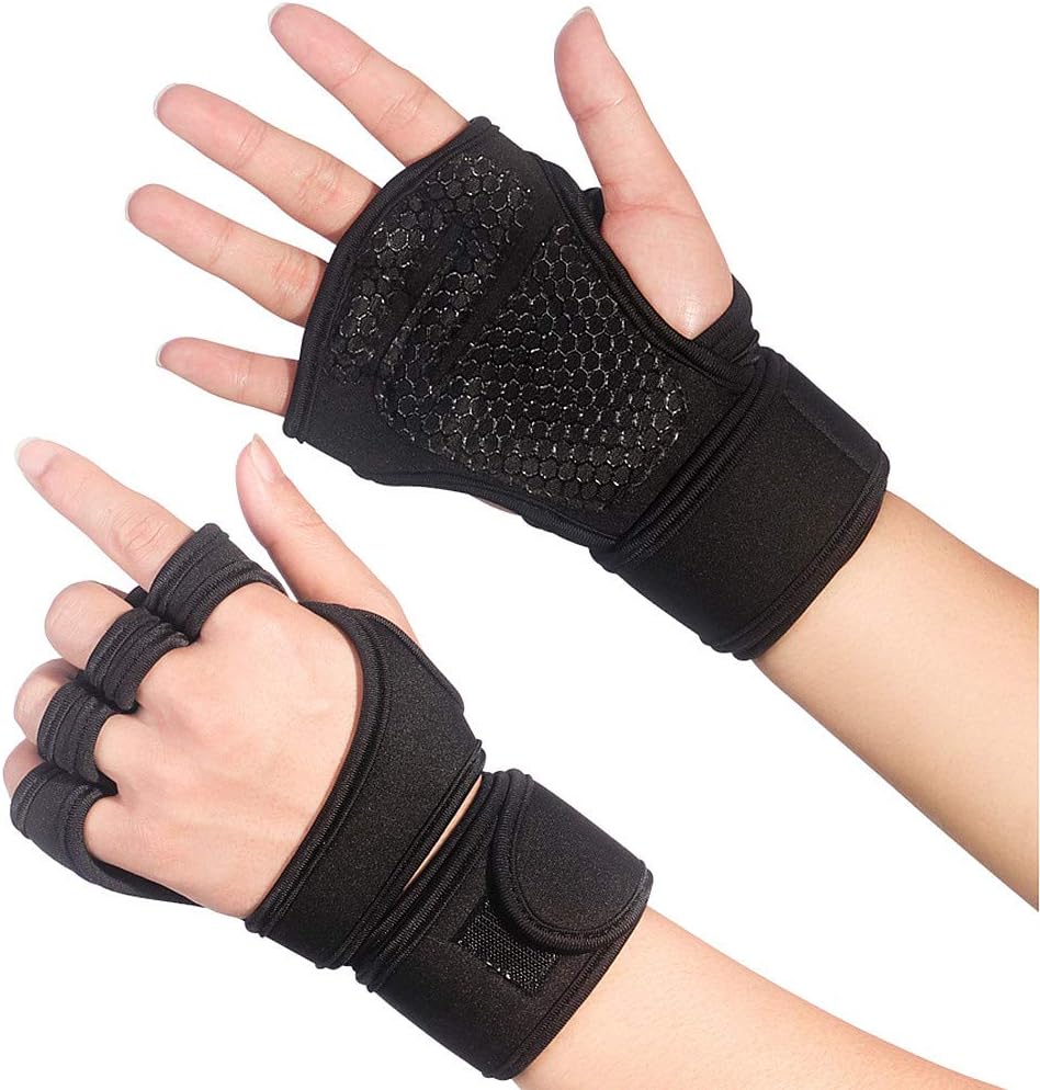 Centtechi Weight Lifting Gloves with Wrist Support, Gym Workout Gloves Palm Protection for Fitness, Crossfit, Pull-Ups, Gymnastics, Deadlift, Powerlifting Strength Training