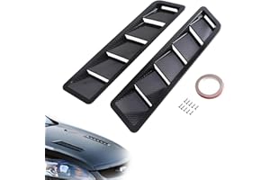 Gasedin Car Hood Vent Scoop Kit, ABS Auto Hood Vents Bonnet Cover, Carbon Fiber Hood Cooling Intakes Engine Air Vent Cover for Most Vehicles, Universal Exterior Car Accessories