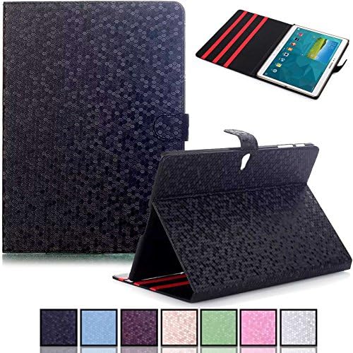Tab S 10.5 Case-UUcovers(TM) Bright Colorful Diamond Pattern Folio Hard Shell Smart Stand Magnetic with (Auto Sleep/Wake Feature) for Samsung Galaxy Tab S 10.5 SM-T800(Black)
