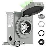 Pre-Drilling 50 Amp Generator Inlet Box RVMATE, NEMA SS2-50P Power Inlet Box, 125/250V, 6250/12500W 50a Power Inlet Box, ETL Listed, Waterproof for Outdoor Use