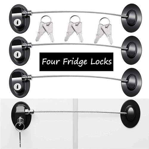 4 Pack Refrigerator Locks with 8 Keys,Child Safety Fridge Lock ...