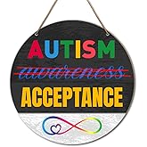 Autism Awareness Signs Wall Decor, Autism Awareness Decoration for Home Office Classroom Door, Autism Hanging Signs Decor, Autism Awareness Month Gifts, Autism Acceptance