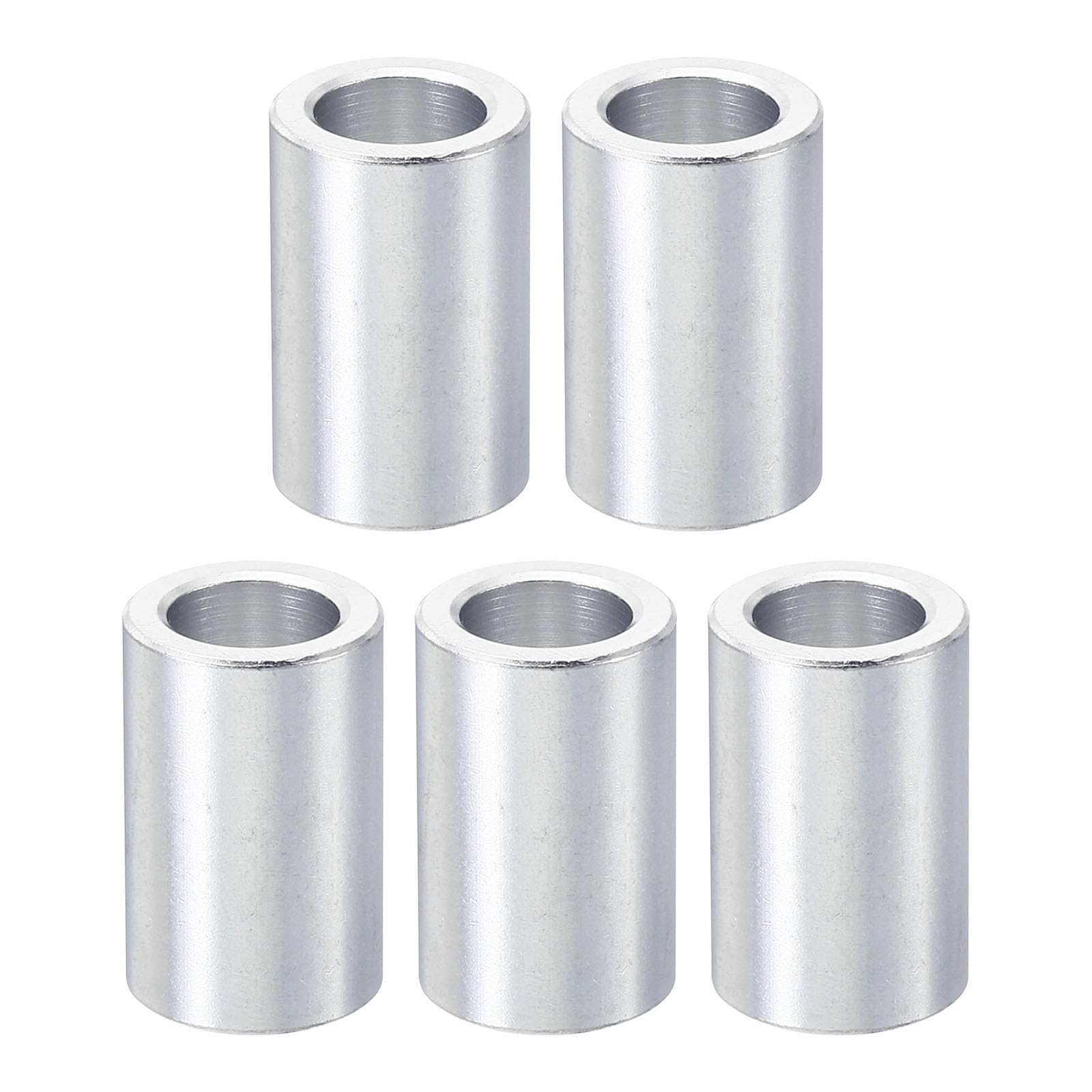 PATIKIL M10 Aluminum Spacers, 5 Pcs Metal Spacer Aluminum 10.2mm ID x 16mm OD x 25mm L Aluminum Spacer Screw Standoff Round for 3/8" M10 Screw Bolts