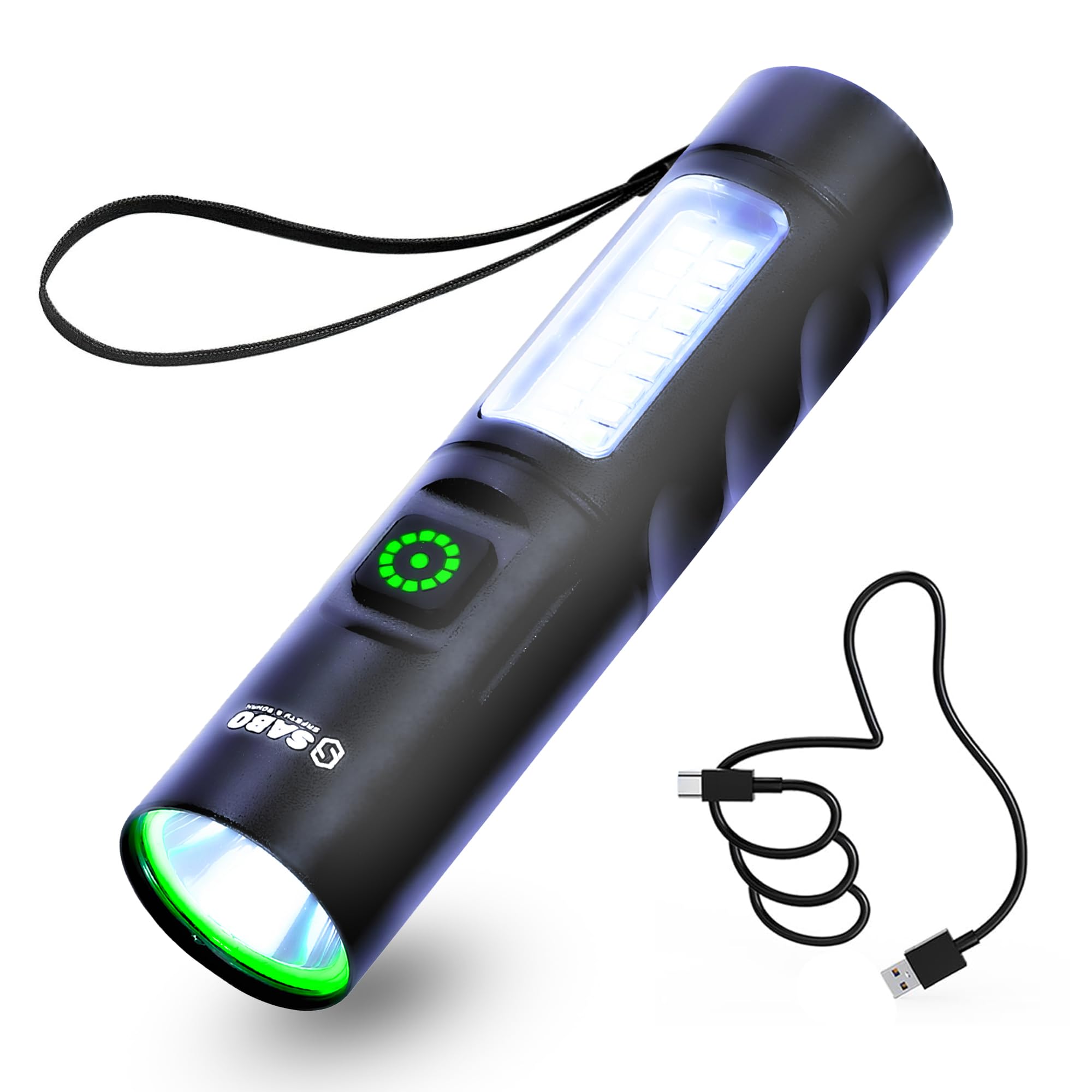 【Amazon.co.jp限定】 小型懐中電灯 LEDフラッシュライト 6モード搭載 USB充電式 防水 防災 防犯 非常用 散歩 キャンプ 登山 ワンタッチ操作 ブラック商品画像