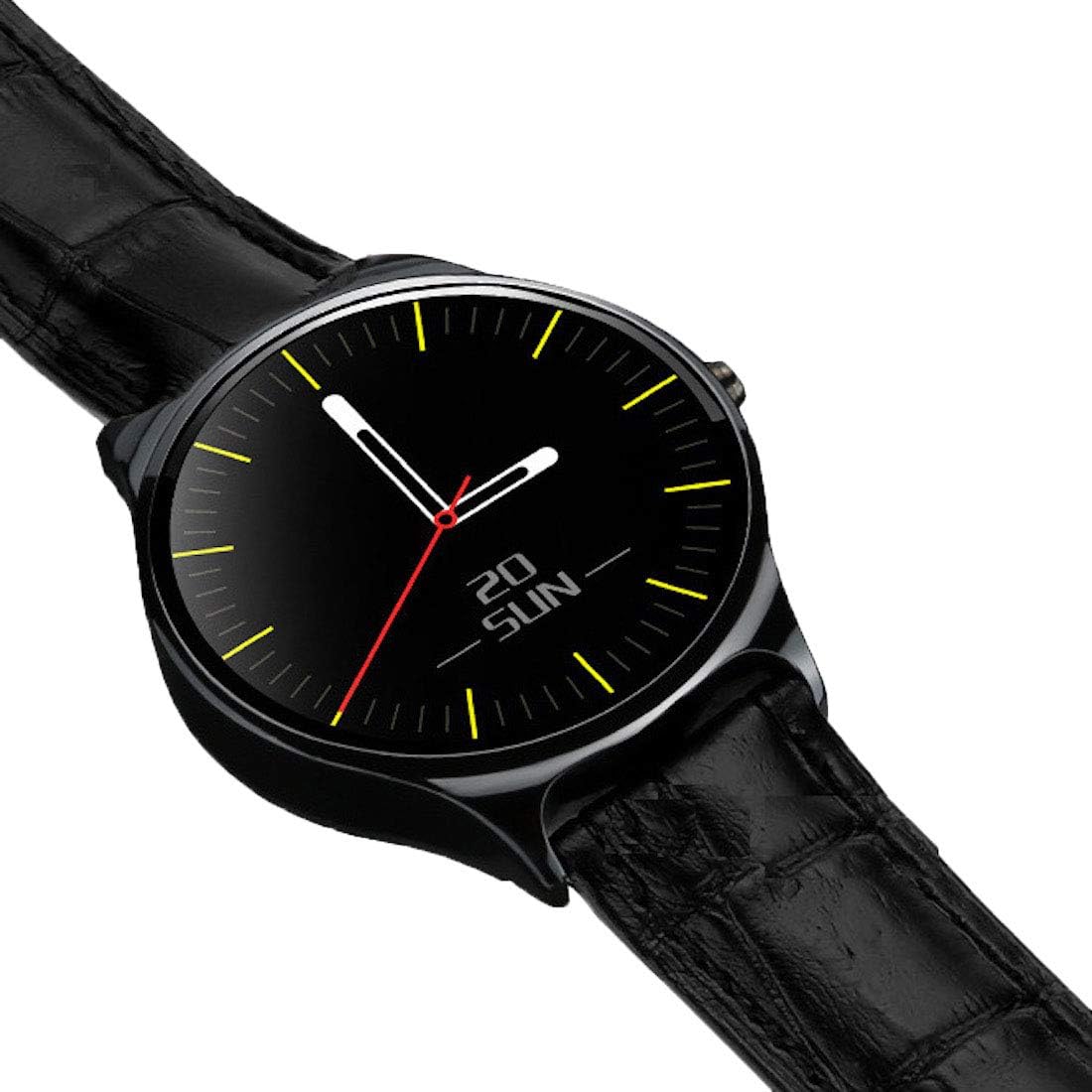 Pacific Leap Round Smart Watch, iOS and Android Compatible, Heart Rate and Calories Monitor, Fitness Tracker (Black)