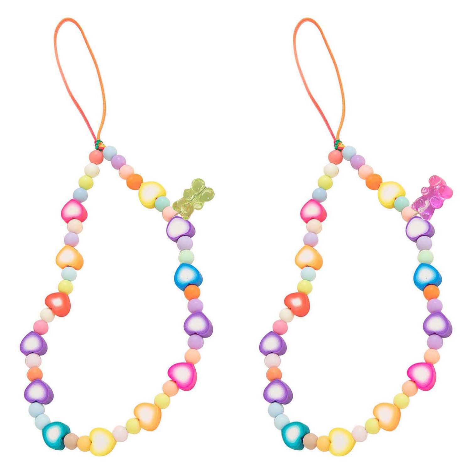 Staqlo 2Pcs Christmas Mobile Phone Charms Lanyards Wrist Straps Beads Pearl Bracelet Camera Strap Wristlet Car Keychain Phone Lanyard Mobile Chain
