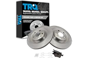 TRQ Rear Brake Pad and Rotor Set Ceramic Vented Rotors Compatible with 2019-2020 Volvo S60 2017-2020 S90 V60 2020 V60 Cross Country 2018-2020 V90 V90 Cross Country XC60 2016-2020 XC90