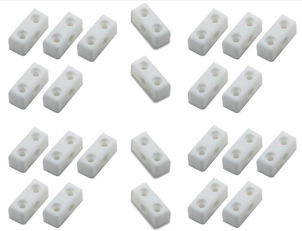 Merriway BH07323 White Modesty Blocks Wood Furniture Joint Connectors Pack 100