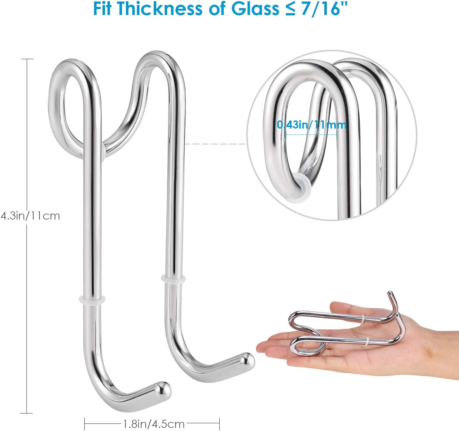 Over Door Hooks for Bathroom Frameless Glass Shower Door Simtive ChromePlated Shower Door Hooks