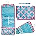 Cool Turquoise Pink Quatrefoil Large Hanging Toiletries Cosmetic Makeup Shower Caddy Girls Camp Supplies Gear Stuff Accessories Travel Bag Organizer Unique Gift Idea for Camping Her Women