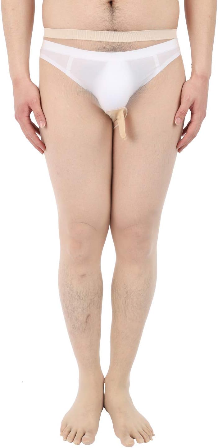 ElsaYX Men's Sexy Five Toes Pantyhose Tights Open Sheath