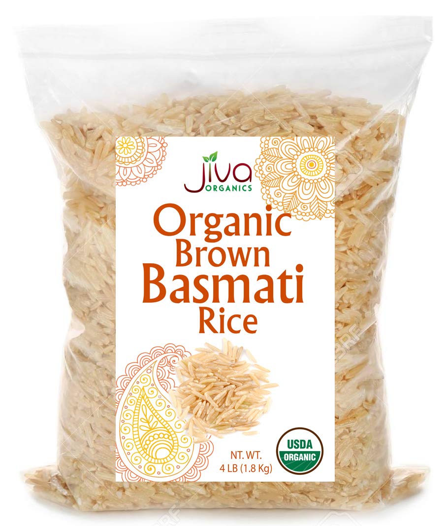 Jiva Organic Brown Basmati Rice 4 Pound Bag Premium