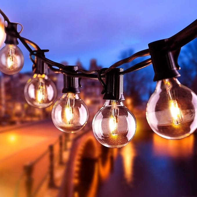 Outdoor String Lights, AETKFO G40 30FT Garden Patio Outside String