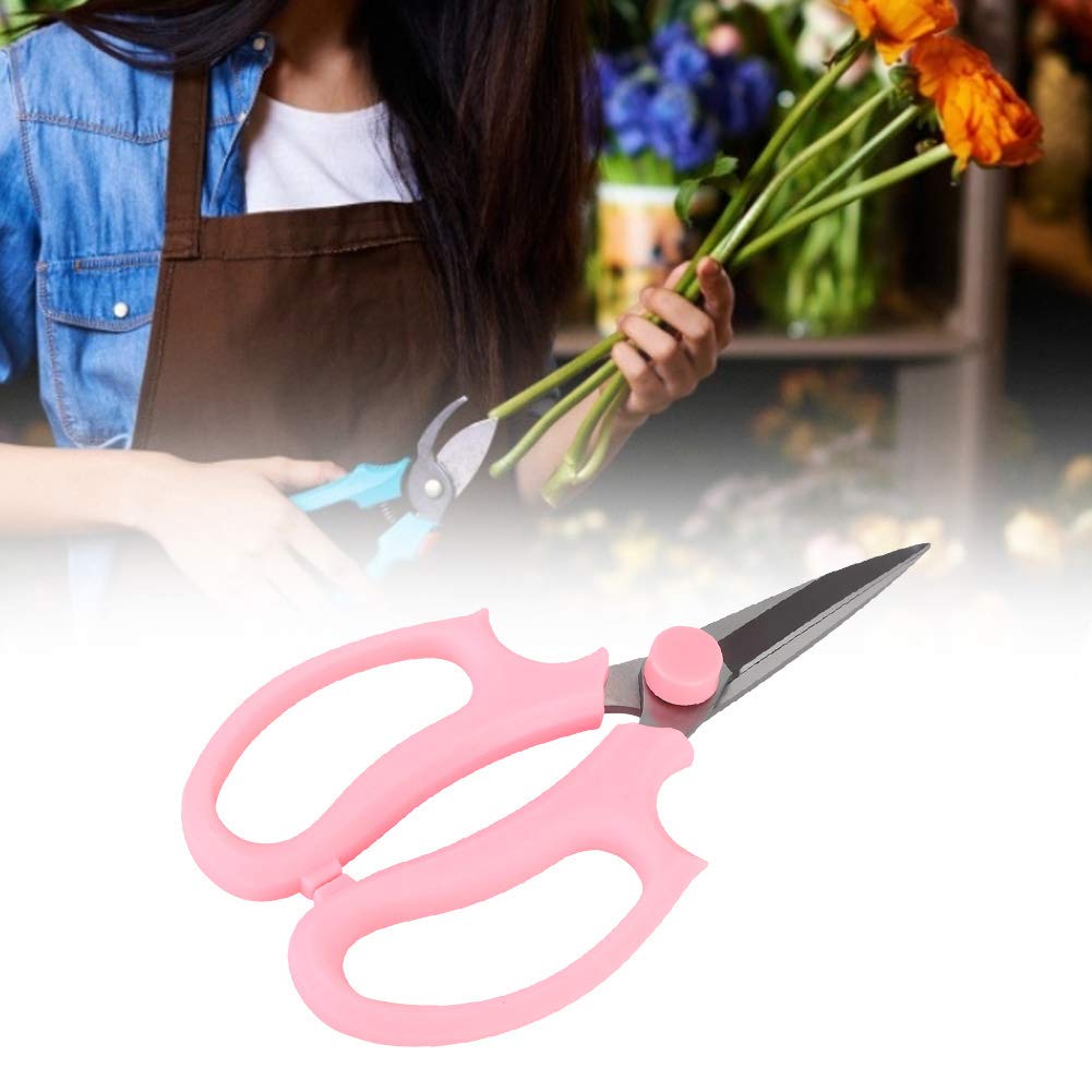 Nimomo Flower Scissors, Floral Shears Multifunctional Floral Scissors Pruning Shears Flower Cutting Scissors, Light Weight Gardening Tools for Trimming House Plants Flowers Arrangement(Pink)