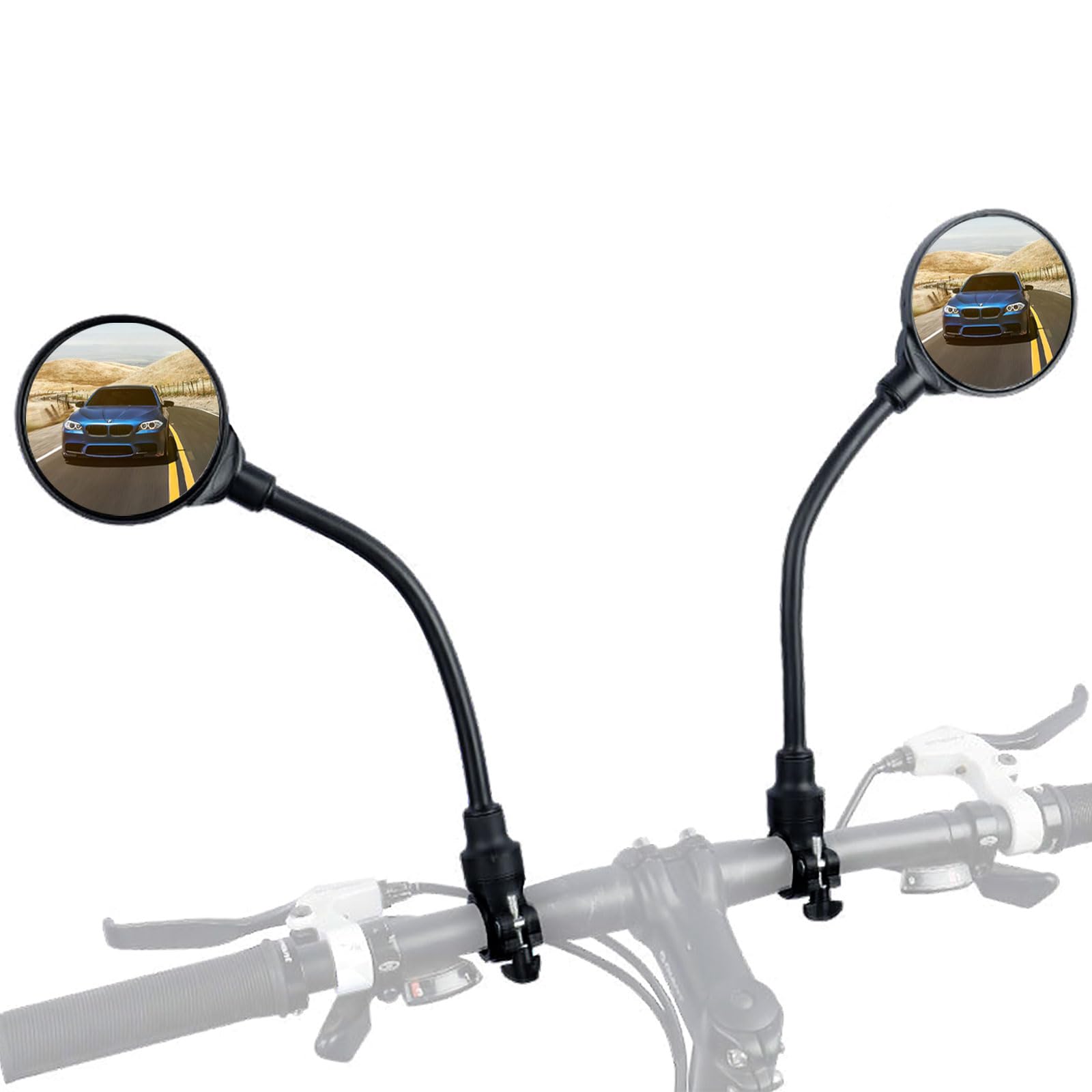 Photo 1 of COTOUXKER Bike Mirror, Bicycle Mirrors for Handlebars 360 Rotate Rearview Convex Lens, Safe Cycling Bike Rear View Mirror