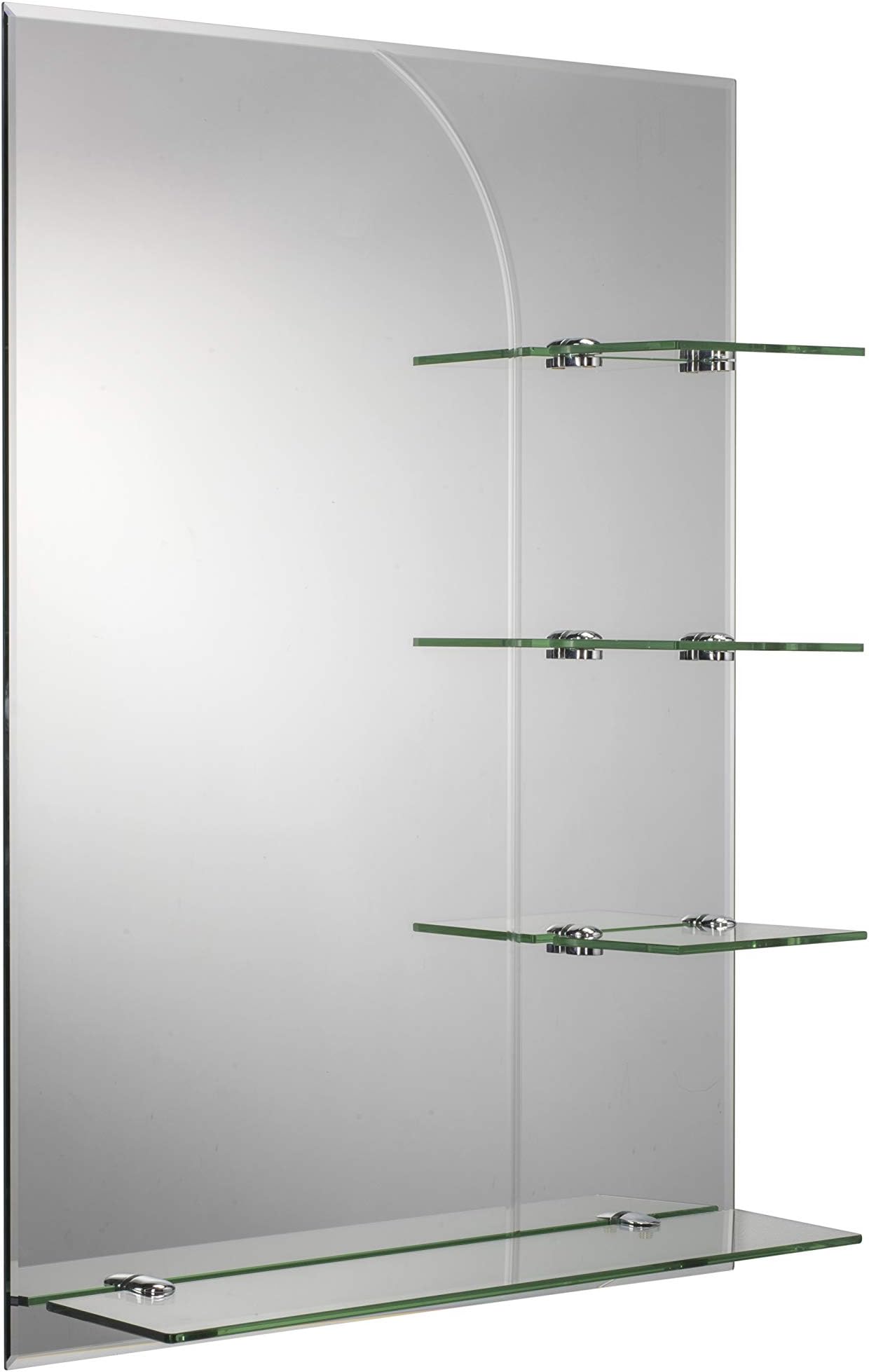 Croydex Parkgate Rectangular Mirror 36-Inch x 24-Inch with Brushed Stainless Steel Frame and Hang N Lock Fitting System
