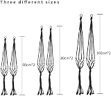 Koitoy 6 Pack Macrame Plant Hangers Black Cotton Rope Indoor Outdoor view 2