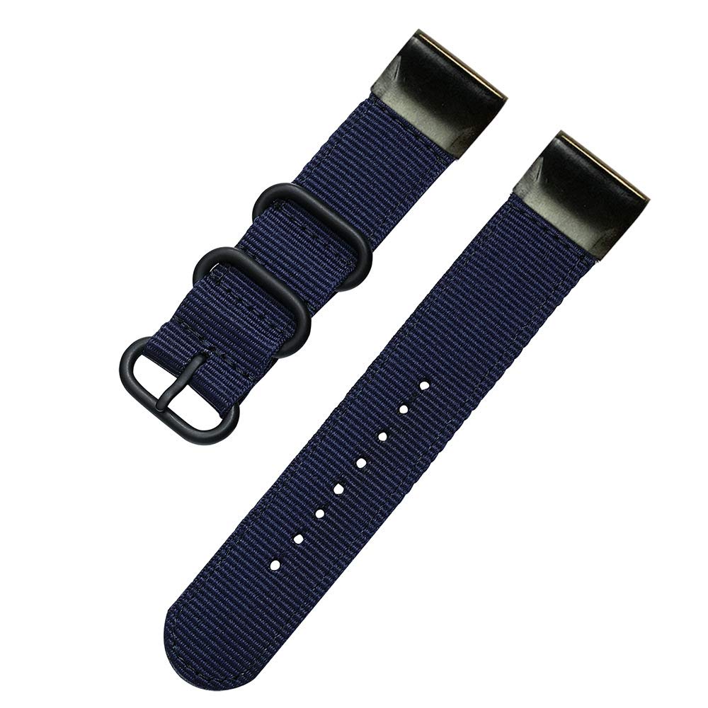 for Garmin Fenix 5X Band Replacement Quick Easy Fit Soft Woven Nylon Watch Strap for Fenix 5X/5X Plus/6X/6X Pro/3/3 HR/Descent MK1/D2 Delta PX/D2 Charlie (26mm Width) (Dark Blue)