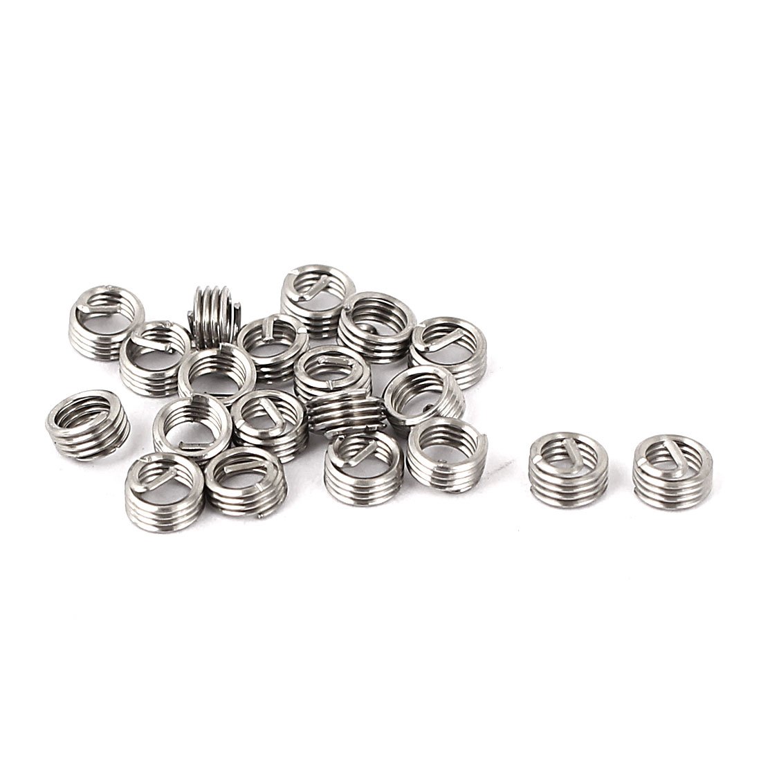 Sourcingmap M3 x 0.5mm x 1D Wire Thread Repair Inserts Silver Tone 20pcs