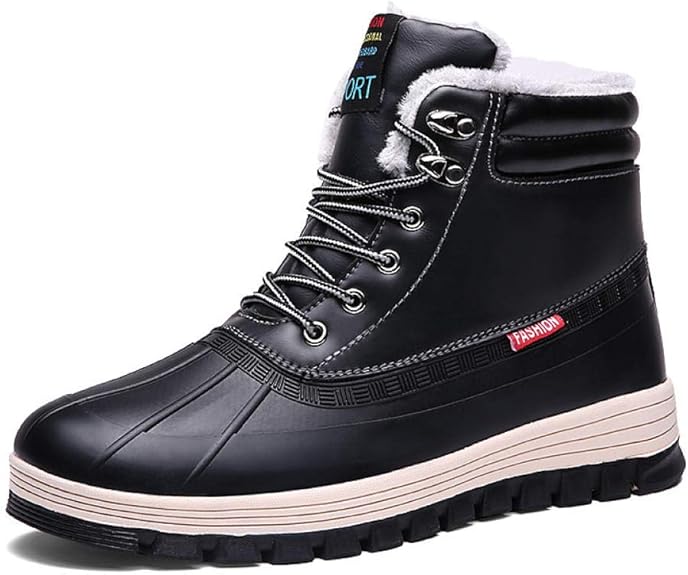 IMxez Botas de Nieve para Hombre Botas de Invierno de PU Botas para