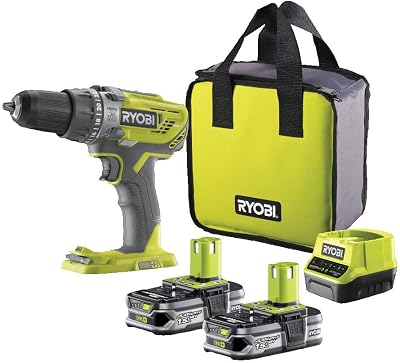 Taladro Percutor Atornillador Inalámbrico 18V ONE+ con 2 Baterías 1.5Ah, Cargador y Bolsa - 2 Velocidades