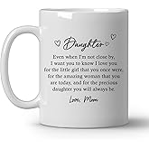 JKMBN Mothers Day Gifts for Daughter from Mom, To My Daughter Coffee Mug, Long Distance Relationship Birthday Gifts, Ceramic Tea Cup 11oz White, Even When I'm Not Close, I Love You