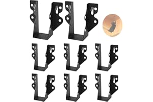 ICOKIN 8 Pcs 2x4 Joist Hanger,Q235B Steel Black Powder Coated Face Mount Joist Hangers,Hurricane Ties for Rafters,Tie Brackets for Floor Deck and Ceiling Joists