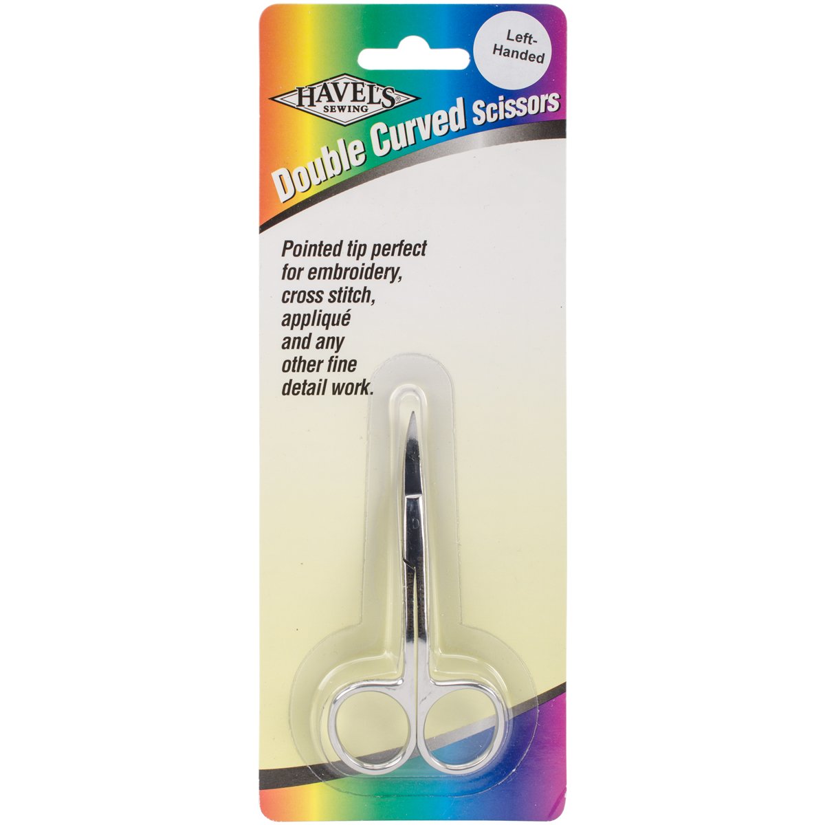 Havel'sDouble Curved Embroidery Scissors 3.5-inch Left Handed, Acrylic, Multicoloured, 0.45 x 2.9 x 7.75 cm