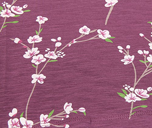 CAKYE Maternity Nursing Nightgown Pajamas Sleepwear For Breastfeeding (Large, Purple)