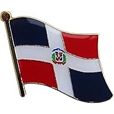 Dominican Republic Flag Die-struck Metal Single Lapel Pin with Butterfly Clasp Closure