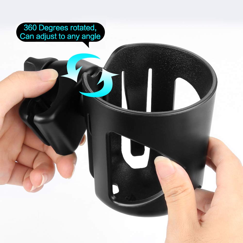 Accmor Universal Walker Cup Holder, Wheelchair Cup Holder, Rollator Cup Holder, 360° Rotatable Bottle Holder for Wheelchair, Walker, Rollator, Mobility Scooter