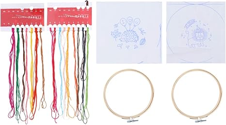 Amazon Rosenice 刺繍初心者キット刺繍スターターキットクロスステッチウッドフープ刺繍糸キャンバス布アートクラフト縫製スタイル1 刺しゅうキット 通販