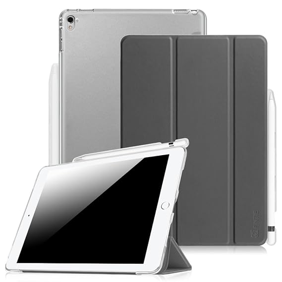 Fintie Hülle kompatibel mit iPad Pro 9.7 2016, Ultradünne Superleicht Schutzhülle mit transparenter Rückseite Abdeckung mit e