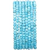 BEADIA Natural Blue Turquoise Stone Round Loose Semi Gemstone Beads for Jewelry Making 3-3.5mm 38cm/Strand