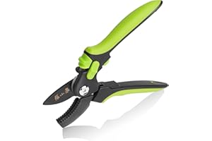 ZHANG XIAO QUAN SINCE 1628 Pruning Shears for Gardening, Heavy Duty Garden Scissors with Sharp Rust-resistant Stainless Blades, Handheld Pruners Clippers for Trimming, 0.75-Inch Cut Capacity, 8"