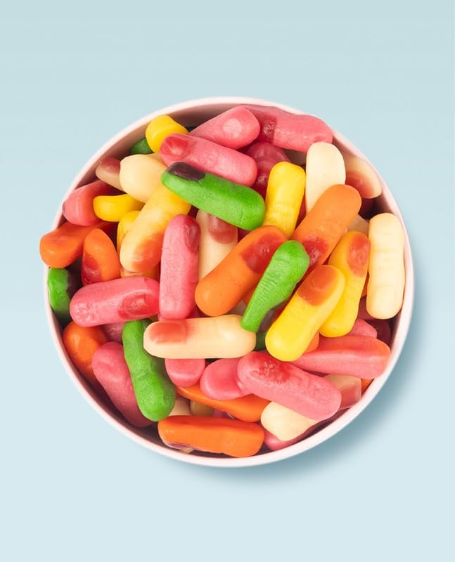Golosinas. Mini Dedos sabor frambuesa. Colores surtidos: blanco, amarillo, naranja, verde y rosa. Bolsa de 1 kg. — foto 4 de 6