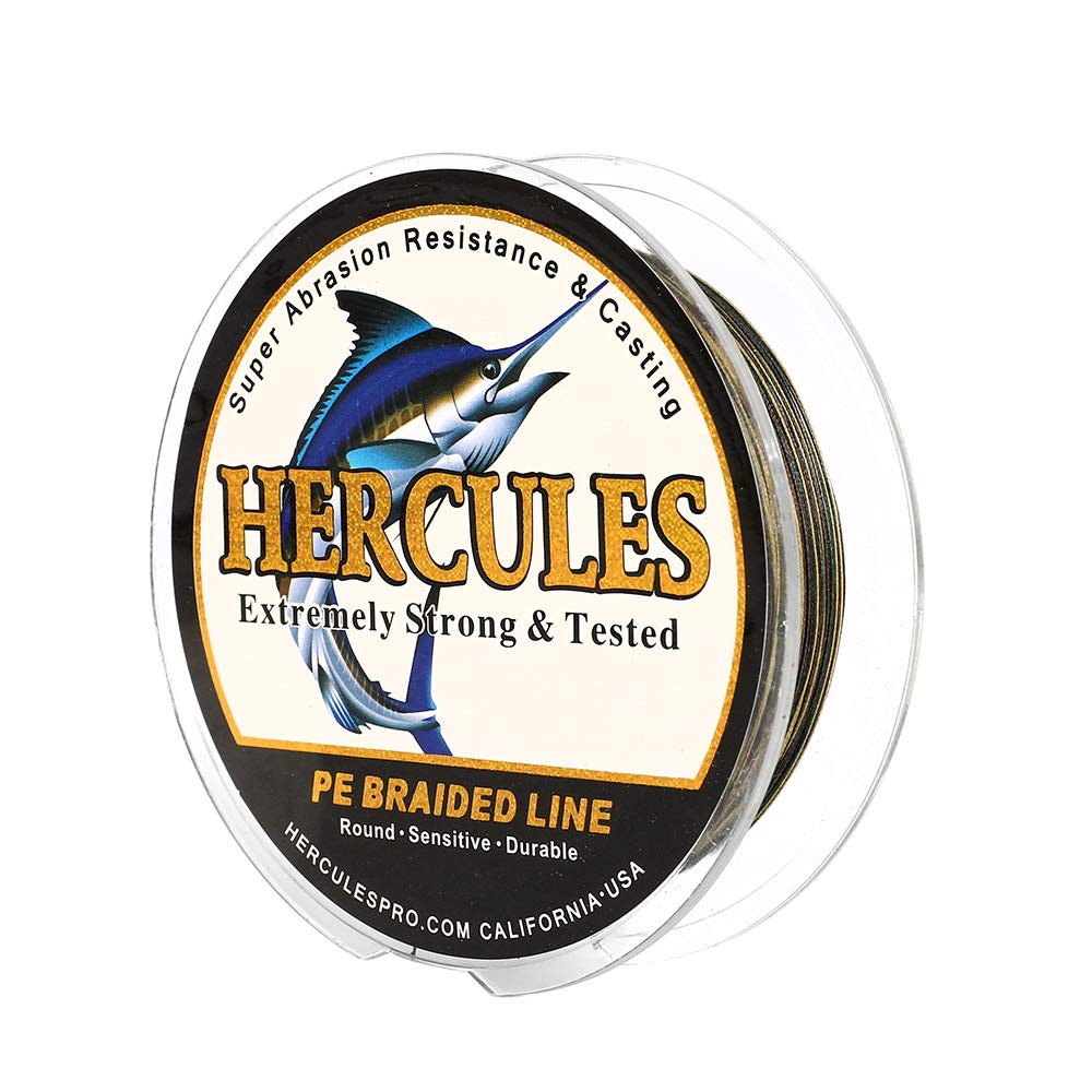 Hercules Super Cast 100M 109 Yards Braided Fishing Line 20 LB Test for Saltwater Freshwater PE Braid Fish Lines Superline 8 Strands - Camo, 20LB (9.1KG), 0.20MM