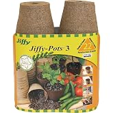 Jiffy Biodegradable Peat Pots for Seedlings, 3 Inch, 22 Pack | Drainage holes for healthy roots; seed starter pots for transplanting, vegetable, herb, and flower gardening