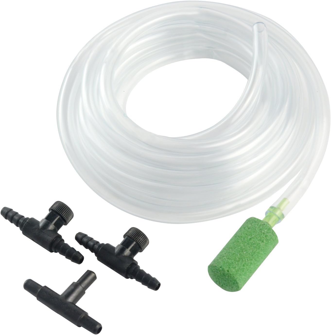 Saim Air Pump Accessories for Fish Tank,9 ft Standard Airline Tubing,1 Bubble Release Air Stones,2 Way Air Pump Control Valves,1 T-shape Connector