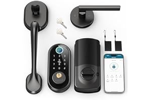 Front Door Lock and Handle Set - Firstriver Keyless Entry Smart Locks for Entry Door, Keypad Electroinc Fingerprint Smart Dea