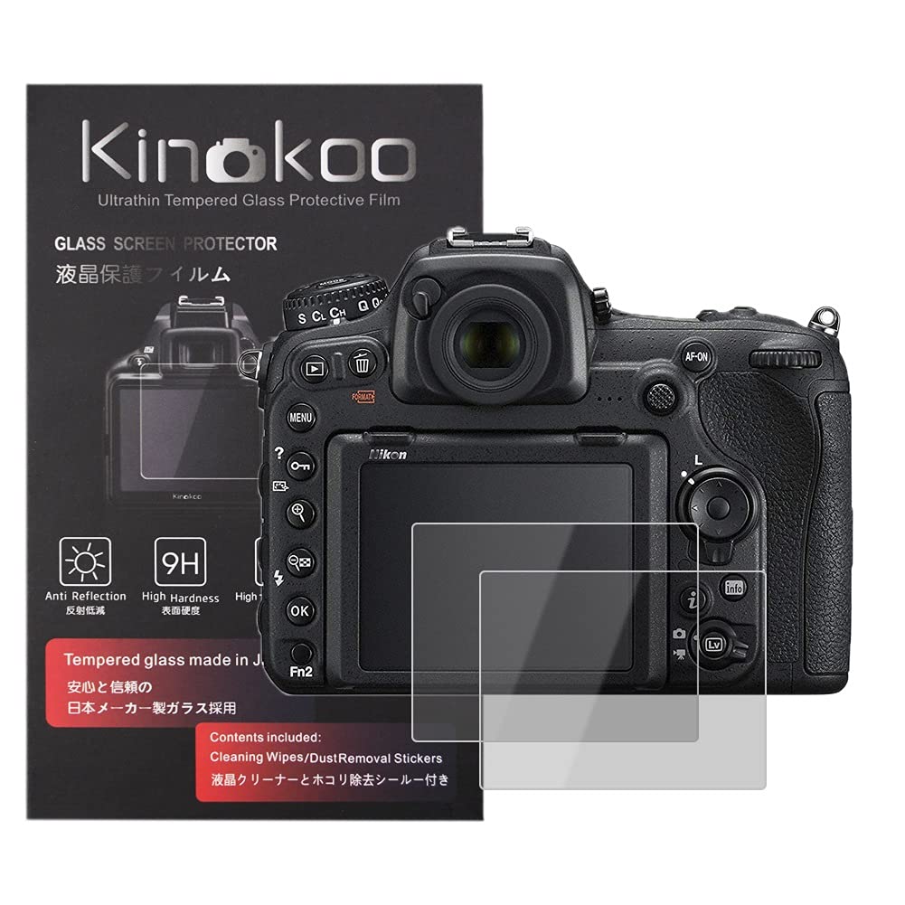 kinokoo Tempered Glass Film for Nikon D500 Crystal Clear Film Nikon D500 Screen Protector Bubble-free/Anti-scratch(2 pack)
