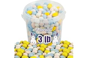 GEEOOLLAH Easter Mini Eggs 3LB Bucket – Colorful Candy Coated Milk Chocolate Shells – Bulk Easter Candy for Kids, Egg Hunts, Spring Treats, Holiday Desserts, Snack Bowls