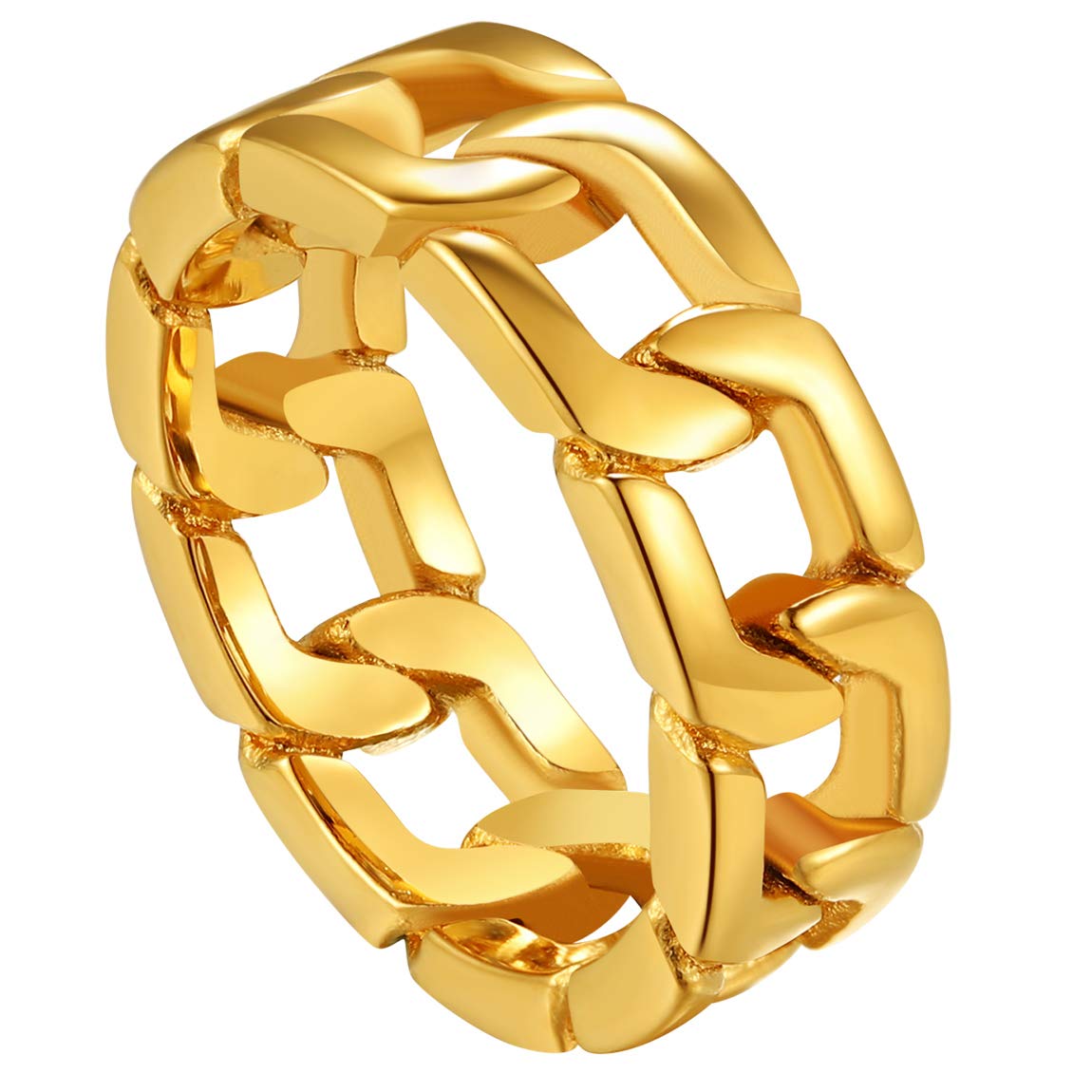 Cuban Link Gold Plated Ring for Man Gift Hip Hop