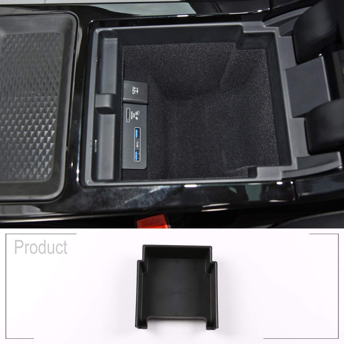 YIWANG ABS Plastic Armrest Storage Box For RangeRover Evoque 2019 2020 Central Console Glove Tray